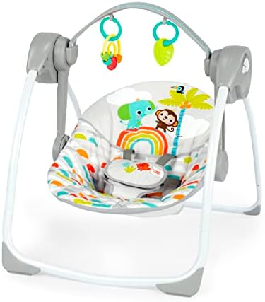 Bright Starts Cennet Taşınabilir Kompakt Otomatik Müzikli Bebek Salıncağı, Uniseks, Yenidoğan ve Üstü