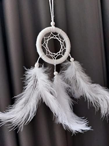 Alternative view of Araba Dikiz Aynası Süsü/Rüya Kapanı/Düş Kapanı/Dreamcatcher/Handmade/El Yapımı/Beyaz Dreamcatcher