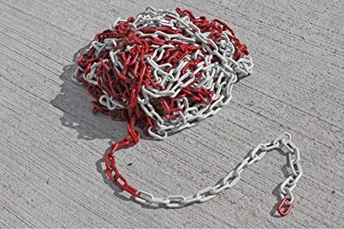 LR-6PC1031 6mm 25 Metre Plastik Trafik Zinciri, Kırmızı Beyaz