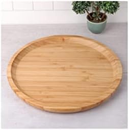 2 Adet 20 cm Bambu Ahşap Yuvarlak Pasta Kahvaltı Servis Sunum Tabağı