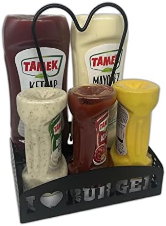 MASAÜSTÜ SOSLUK STANDI (I LOVE BURGER) SİYAH