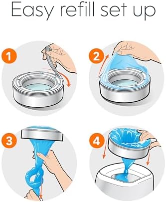 Diaper Genie Essentials Yuvarlak Yedek 8'li Paket | 2560'a Kadar Yenidoğan Bezi Tutar | Kokusuz Sürekli Film İçerir | Bebek Bezi Genie Komple ve İfade Kovaları ile Uyumlu