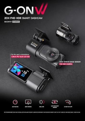GONW 2ch FullHD HDR Wi-Fi Akıllı Araç Kamerası