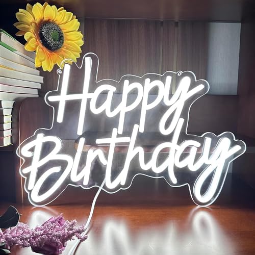 Happy Birthday neon ışıklı gece lambası, duvar partisi için, dekor, sanat, duvar lambası, kısılabilir neon tabela, doğum günü kutlaması, barlar, kutlamaları için, UBS güç kaynağı [enerji sınıfı