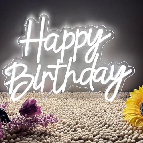 Alternative view of Happy Birthday neon ışıklı gece lambası, duvar partisi için, dekor, sanat, duvar lambası, kısılabilir neon tabela, doğum günü kutlaması, barlar, kutlamaları için, UBS güç kaynağı [enerji sınıfı
