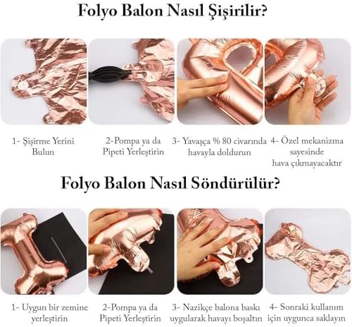 Rose 2 Rakam Folyo Ve Kral Tacı Folyo Balon