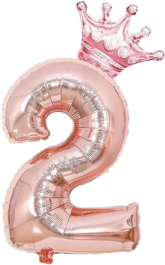 Alternative view of Rose 2 Rakam Folyo Ve Kral Tacı Folyo Balon