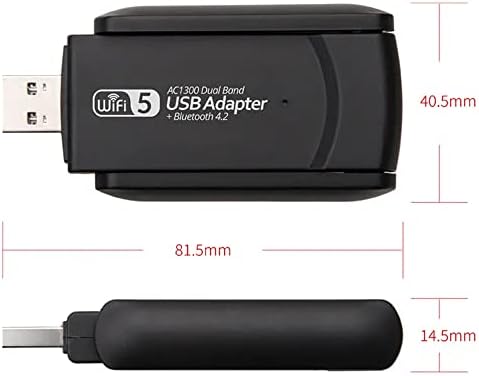 Adaptör Wifi Ağ Kartı Masaüstü Bilgisayar Pc ile Uyumlu 2,4G 5G Destekler 1300Mbps Usb 3.0 Dual Band Usb Adapter 2,4Ghz-5,82Ghz AC1300