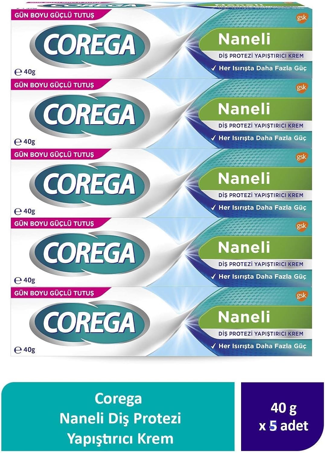 Alternative view of Corega Süper Protez Yapıştırıcı Krem 40 Gr x5 Adet