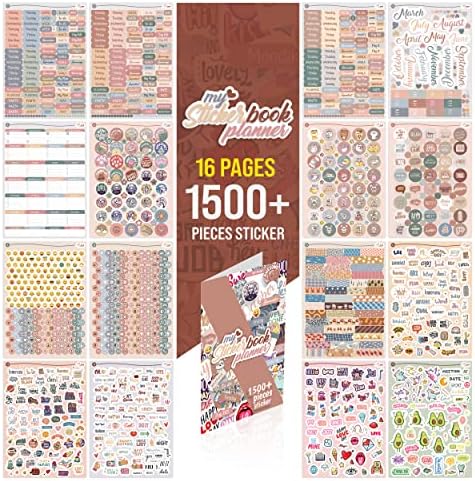 Alternative view of Set - 1500+ Adet Çıkartma - Takvim, Ajanda, Günlük, Planlayıcı, Not Defteri, Journal için Düzenleyici Etiketler - - Stickeralbum - 3 Aylık Book