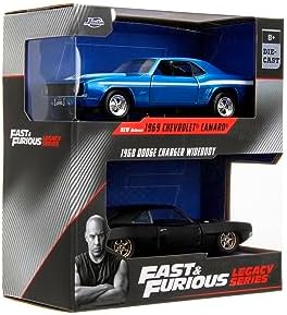 Jada Toys - and Furious Arabalar (2'li Set) - 1969 Chevrolet Camaro & 1968 Dodge Charger Widebody - 2 Serisi Model Araba, Açılabilir Kapılı, 1:32, 19 cm, 8 Yaşından İtibaren, Wave 2, Set 1