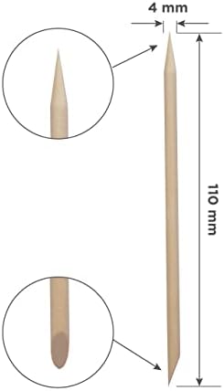 Staleks Vj manikür itici turuncu çubuklar PRO manikür, pedikür, nail art dotting ahşap çubuk (100 adet)