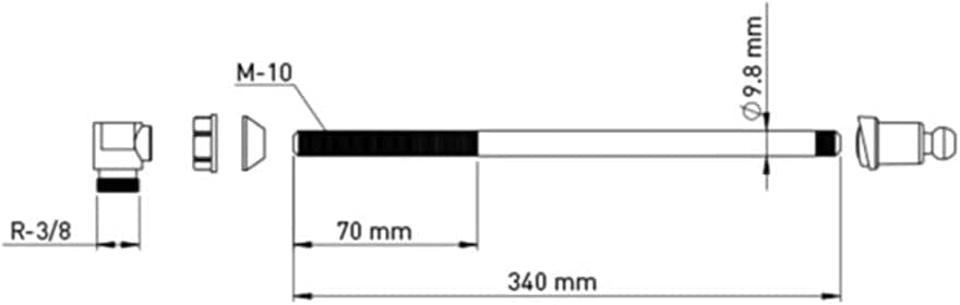 Alternative view of Taharet Çubuğu Komple Krom Borulu Sarı Dirsekli (29 Cm (Orta))