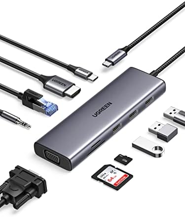 Alternative view of USB C Yerleştirme İstasyonu 10'U 1 ARADA 4K HDMI, VGA, 3 x USB A 3.0, PD 100W, Ethernet, 3,5 mm Ses, SD/TF ile