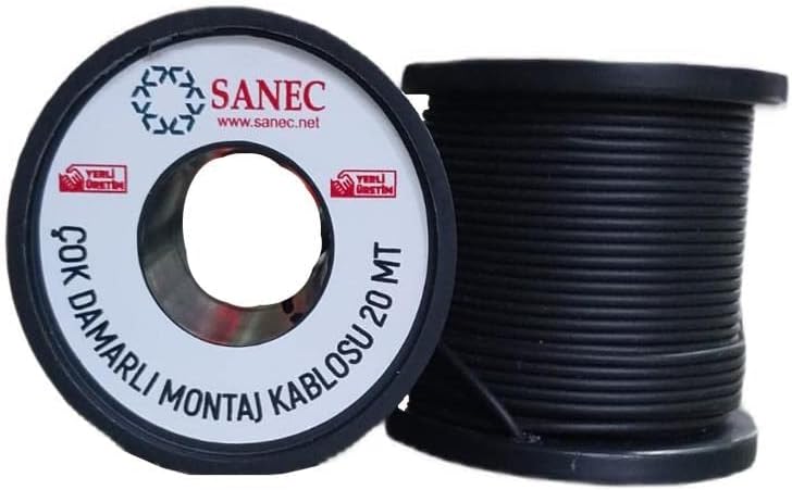 Çok Damarlı Montaj Kablosu - 22 AWG - 20 Metre - Siyah