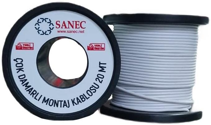 Çok Damarlı Montaj Kablosu - 22 AWG - 20 Metre - Beyaz
