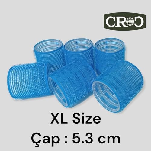 Croc 1214 Boy Bigudi 6Lı Cırtlı - Yapışkanlı Bigudi Mavi