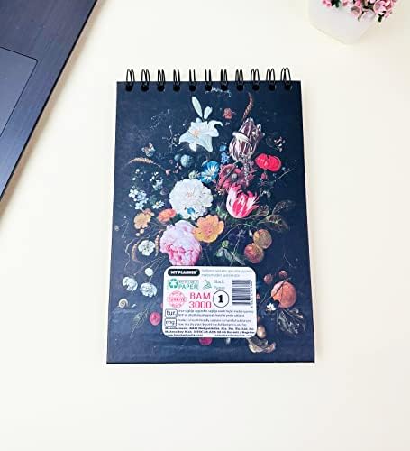 21x14Cm Üstten Spiralli Book - Eskiz Defteri - Siyah Sayfa - 260 Gr - 56 Yaprak