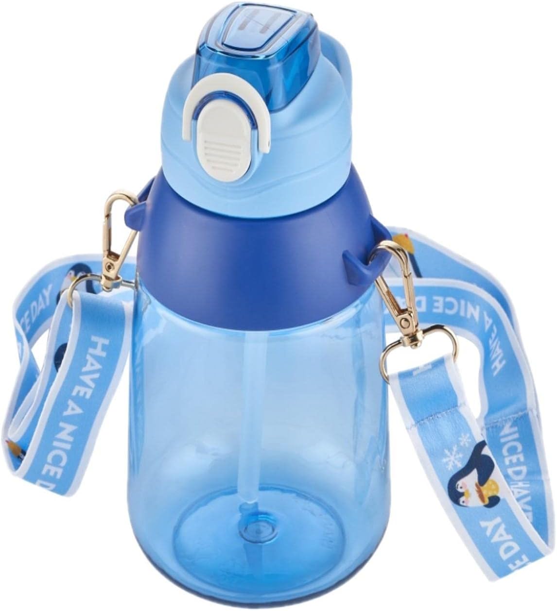 Alternative view of Taşıma Askılı Pipetli 800 ml Çocuk Su Matarası Hediyeli Mavi