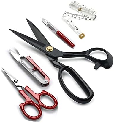 Siyah Saplı Çelik Somunlu Profesyonel Kumaş Kesim Makası Set (8 NUMARA 20,32CM)