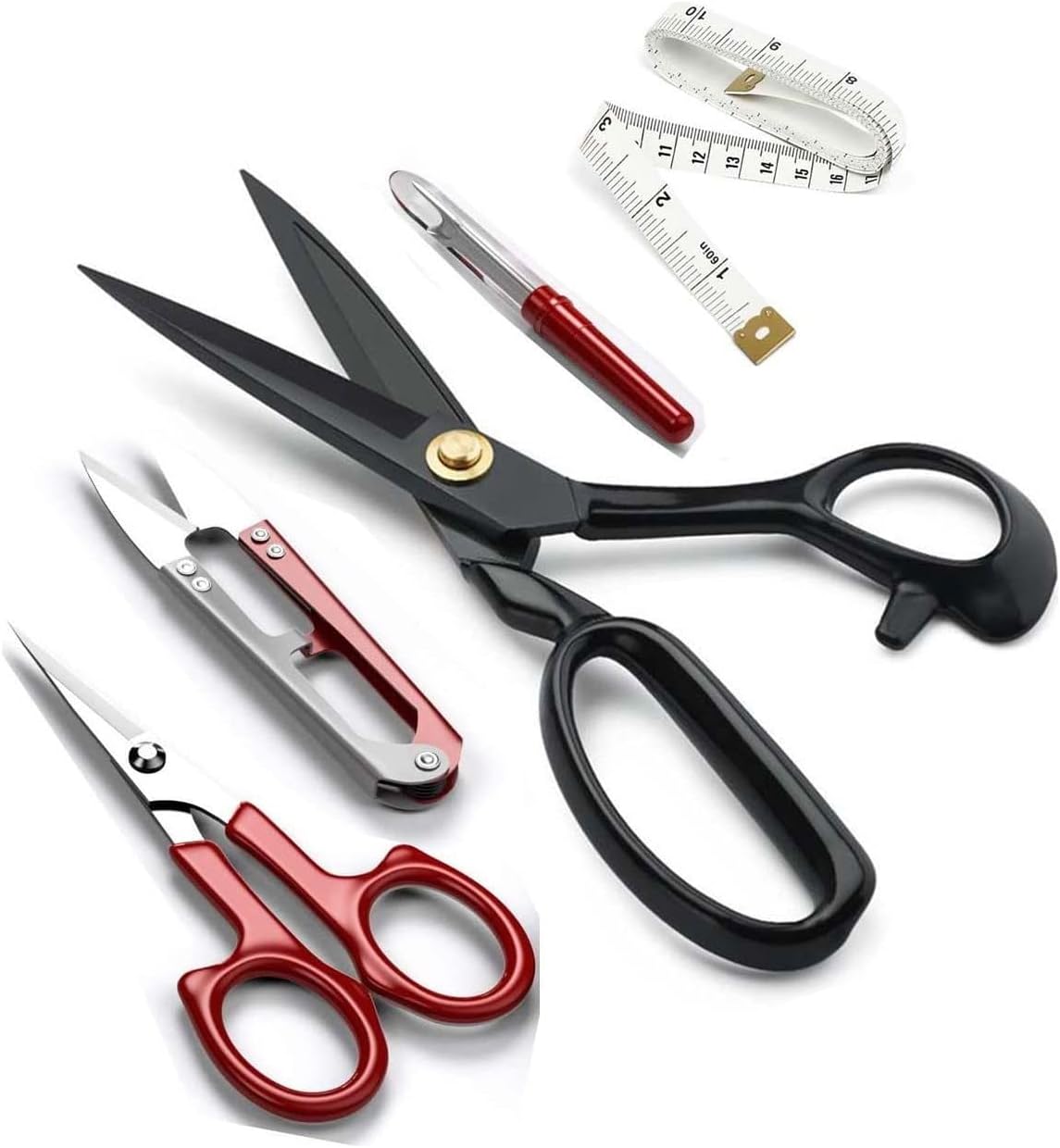 Alternative view of Siyah Saplı Çelik Somunlu Profesyonel Kumaş Kesim Makası Set (8 NUMARA 20,32CM)