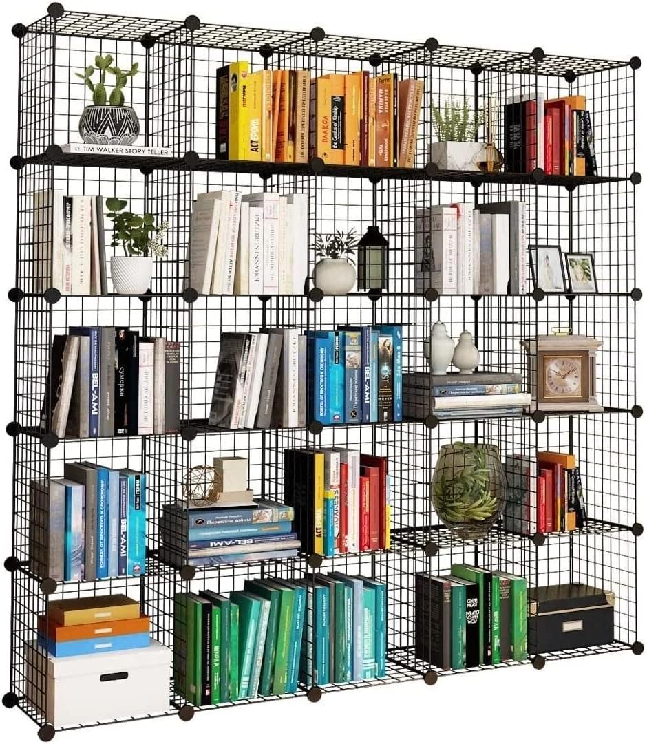 Alternative view of 25 Bölmeli Metal Portatif Kitaplık Raf Dolap Organizer