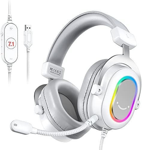 Fifine Ampligame H6W Beyaz Mikrofonlu Oyuncu Kulaklığı Bilgisayar Ve Yayıncı Kulaklık