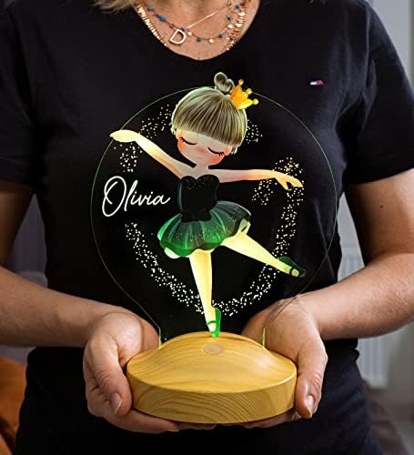 Balerin Kız Kişiye Özel Kız Çocuk Hediyesi Renkli Baskılı Led Lamba