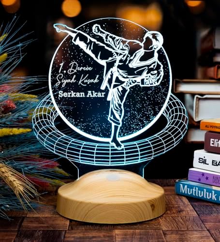 Alternative view of karateci Hediyesi, Karate Tekvando Judo Sporcuya Hediye 3D Led Lamba