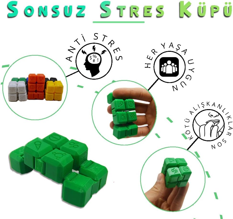 Alternative view of Küpü Sonsuz Küp Fidget Popit (yeşil)
