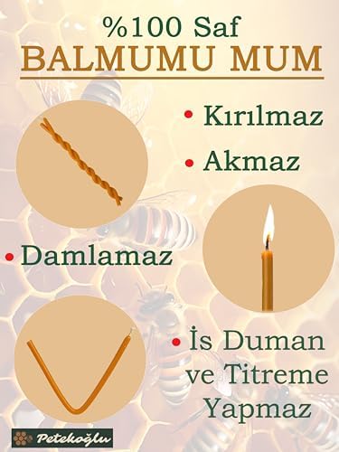 (50 Adet) Mum Dilek Mumu Doğal Petek İnce Uzun Parti Nişan Düğün Ritüel Doğum Günü Mum