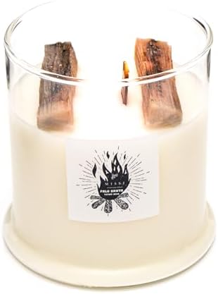Alternative view of Büyük Üfleme Cam Ahşap Fitilli Palo Santo Vegan Mum (380 gr)