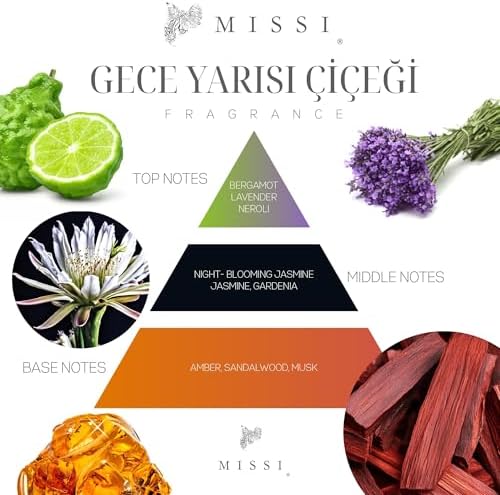 Büyük Üfleme Cam Ahşap Fitilli Geceyarısı Çiçeği Vegan Mum (380 gr)