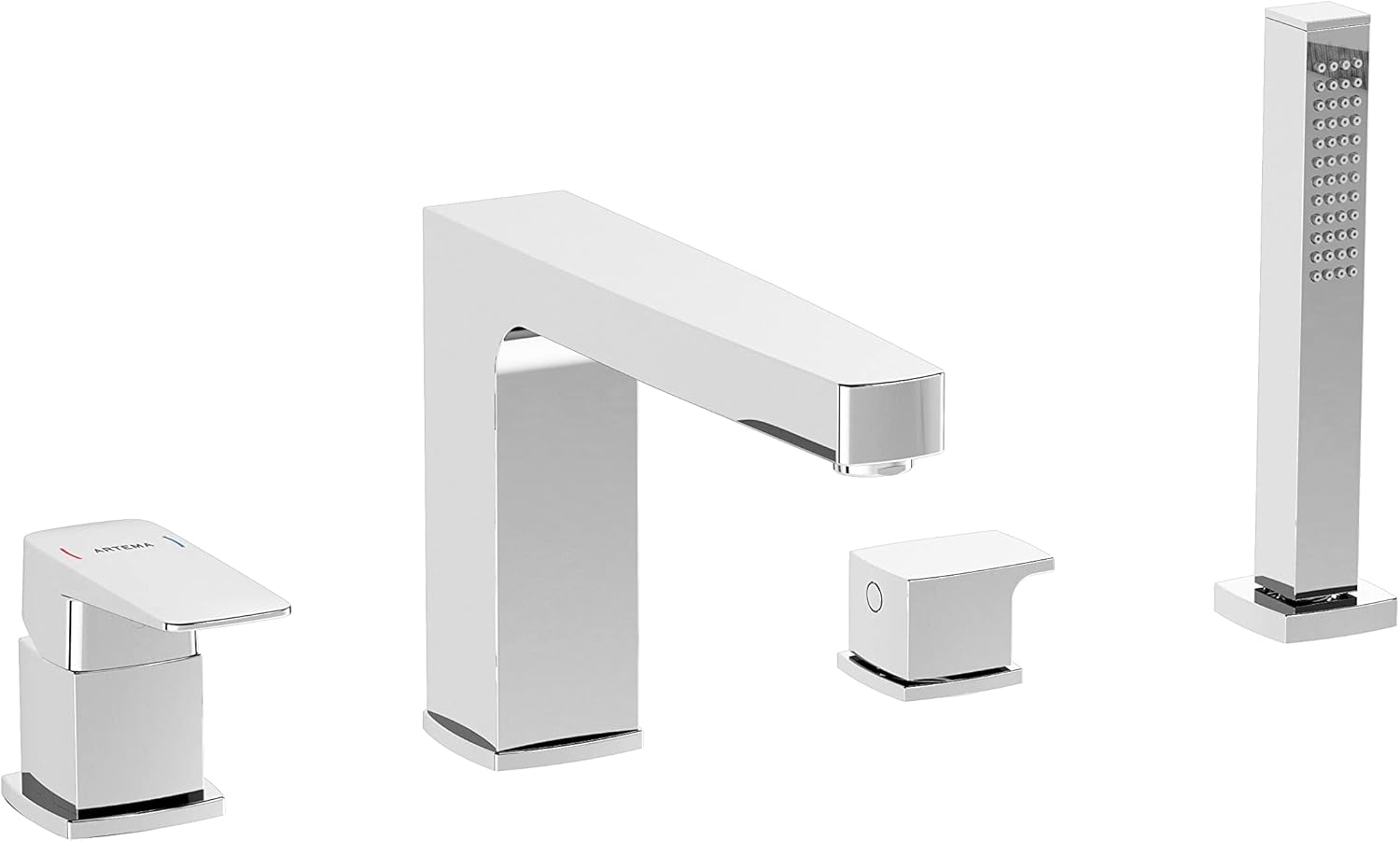 Root Square A42757 Küvet Bataryası, 4 Delikli, Krom