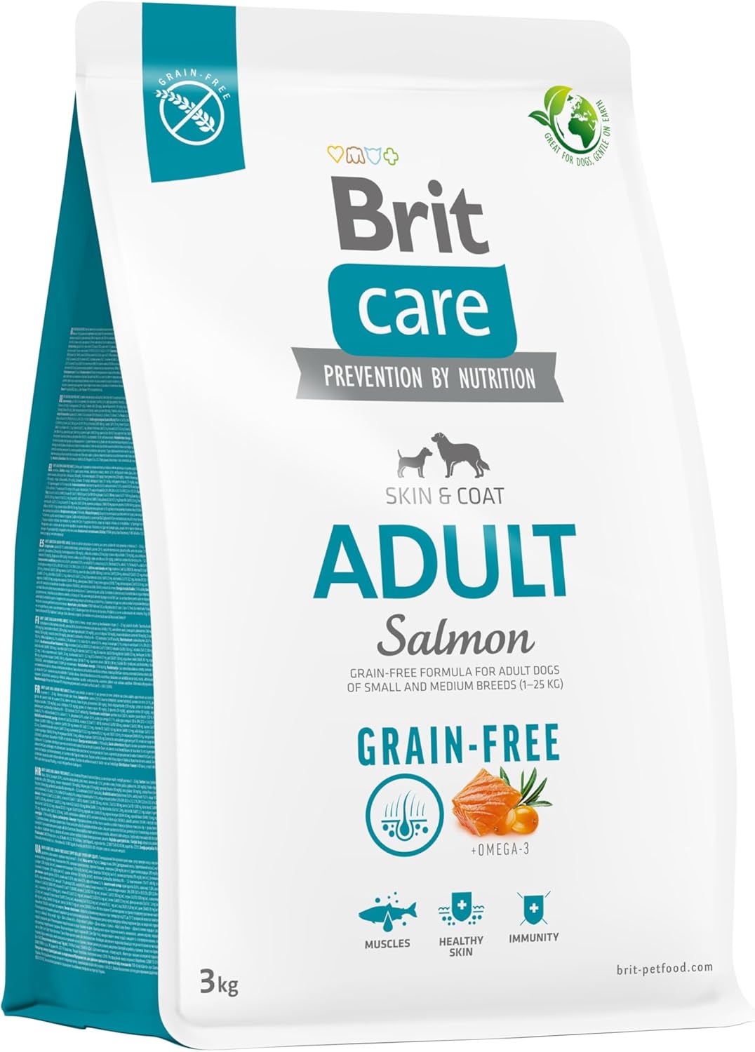 Brit Care Skin & Coat, Deri Ve Tüy Hassasiyeti Olan, Yetişkin Köpekler İçin, Tahılsız, Somon Balıklı Kuru Mama, 3 kg