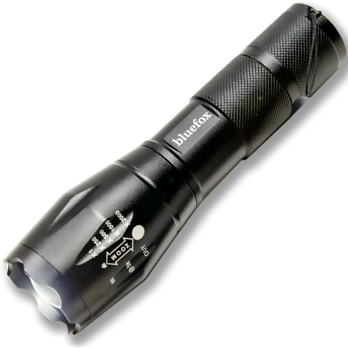 Güçlü LED El Feneri, 10W Ultra Parlak Işık, 5 farklı Mod, Zoom Özellikli, Dayanıklı Aluminyum Gövde