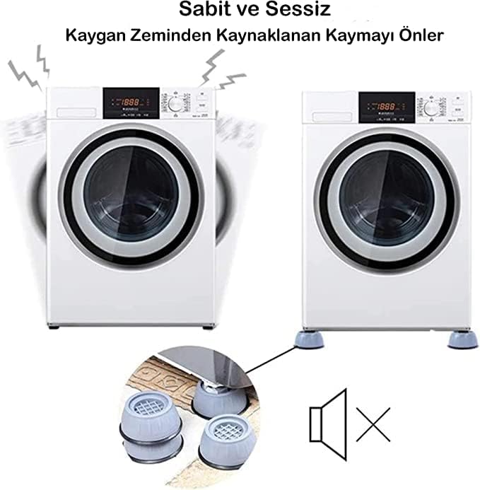 Alternative view of Çamaşır Makinesi Titreşim Önleyici Kauçuk Ayak Pedleri Çamaşır Makinesi Stoper 4'lü Set Gürültü Engelleyici ve Kaymaz