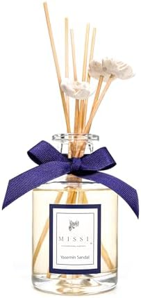 200 ml Silindir Şişe Bambu Çubuklu Yasemin Sandal Oda Kokusu