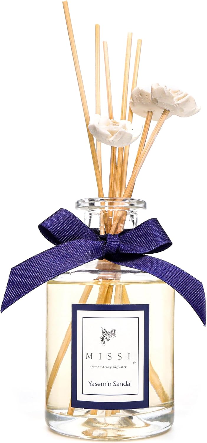 Alternative view of 200 ml Silindir Şişe Bambu Çubuklu Yasemin Sandal Oda Kokusu