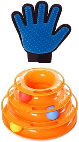 2 Lİ SET 3 KATLI Toplu Yuvarlak Kedi Oyuncağı VE Kedi Köpek Tüy Toplayıcı Eldiven
