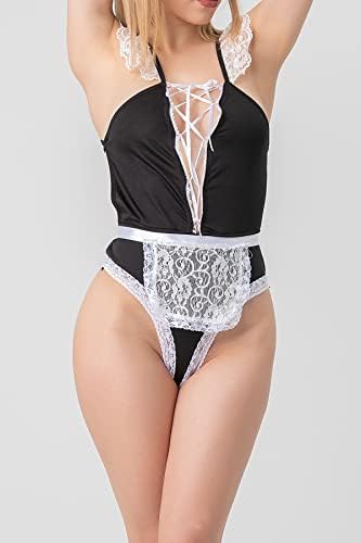 Alternative view of Dantelli Hizmetçi Kostüm SİYAH L-XL