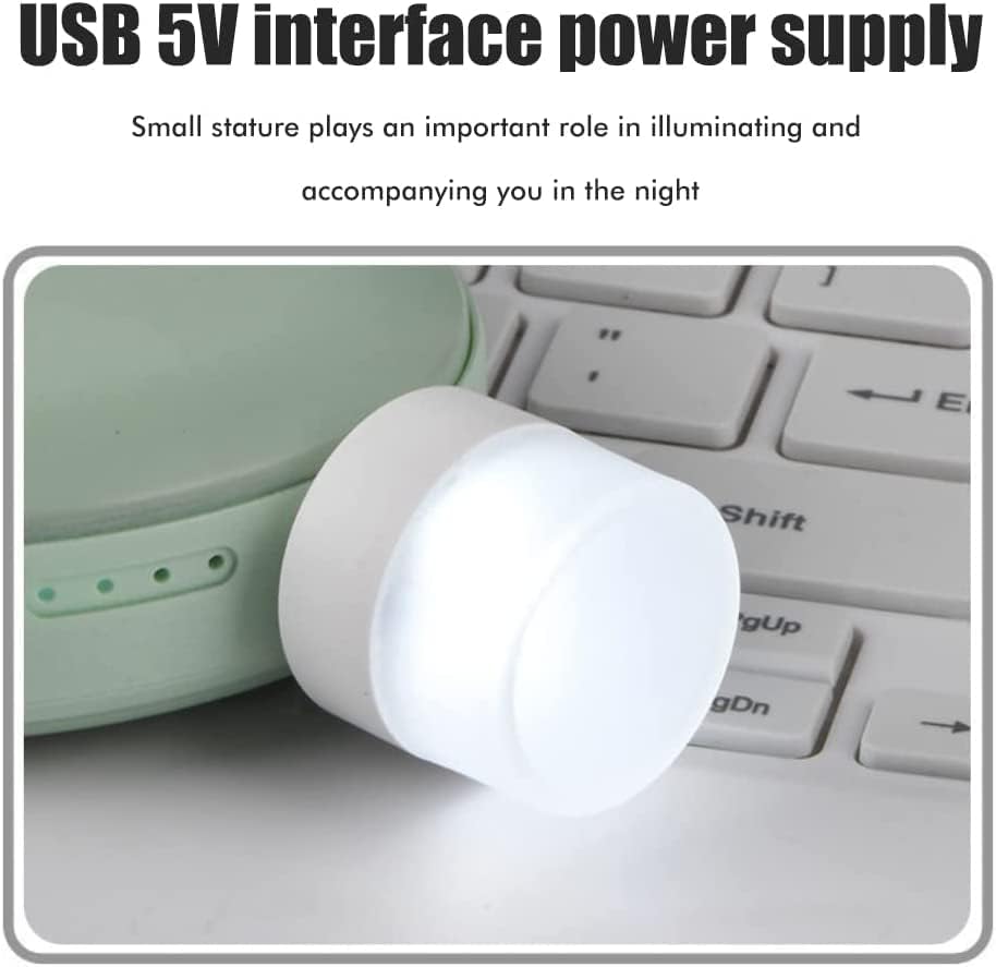 Mini USB LED Işık, 1W Enerji Tasarruflu, Gece Aydınlatma, Rehber Gece Lambası, Kitap Okuma Lambası Işığı, Küçük Yuvarlak Işıklar (6 ADET)