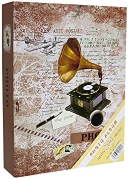 Fotoğraf Albümü 10x15cm 200 Fotoğraf Kapasiteli Renkli Gramofon Desenli Anı Albümü