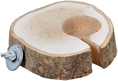 Ahşap Doğal Ağaç Kuş Tüneği Yemlikli Kütük Tünek Çap 9-11 cm