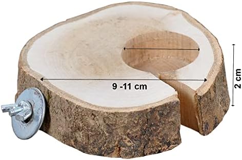 Alternative view of Ahşap Doğal Ağaç Kuş Tüneği Yemlikli Kütük Tünek Çap 9-11 cm