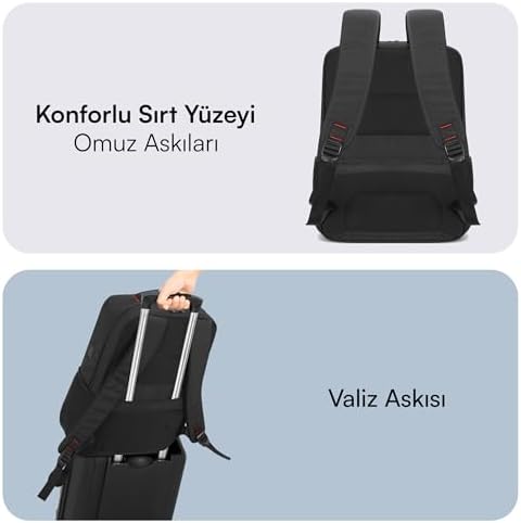 Alternative view of X MCC-805 15.6 inç Laptop Sırt Çantası, Mackbook Sırt Çantası, USB Şarj Portlu Bilgisayar ve Notebook Çantası, Kadın Erkek Bilgisayar İş Çantası, Üniversite Okul Çantası, Siyah