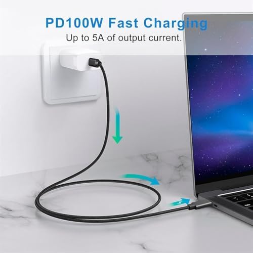 100W Type-C to Type-C USB 3.1 Gen2 10 Gbps 4k@60hz Hızlı Şarj Data ve Görüntü Aktarım Kablosu Örgülü GN (50 cm)