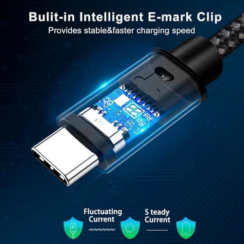 Alternative view of 100W Type-C to Type-C USB 3.1 Gen2 10 Gbps 4k@60hz Hızlı Şarj Data ve Görüntü Aktarım Kablosu Örgülü GN (2 Metre)