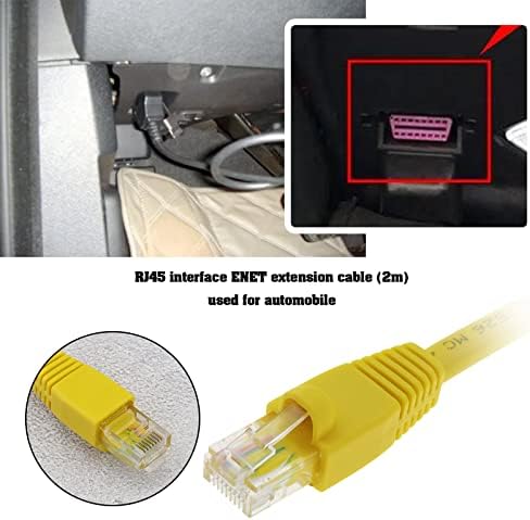 Enet OBD2 Kablosu 2M Ethernet Kablosu Ethernet Konnektör Araçları OBDII Arayüzü Kablosu Araç Teşhis Kodlama için F-Serisi Teşhis
