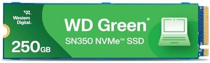 Digital 250GB WD Yeşil SN350 NVMe Dahili SSD Katı Hal Sürücüsü - Gen3 PCIe, M.2 2280, 2.400 MB/s'ye kadar - WDS250G2G0C